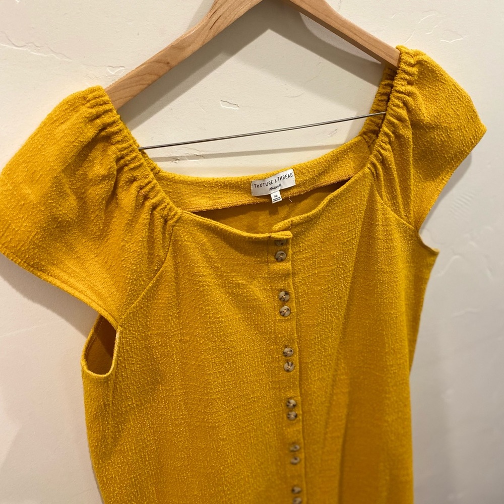 Madewell TeXTURE & THREAD Button Up Mini Dress with Cap Sleeves